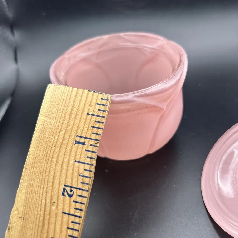 Vintage Avon Glow of Roses Candle Holder Trinket Jar Cottage Core Romantic 90s